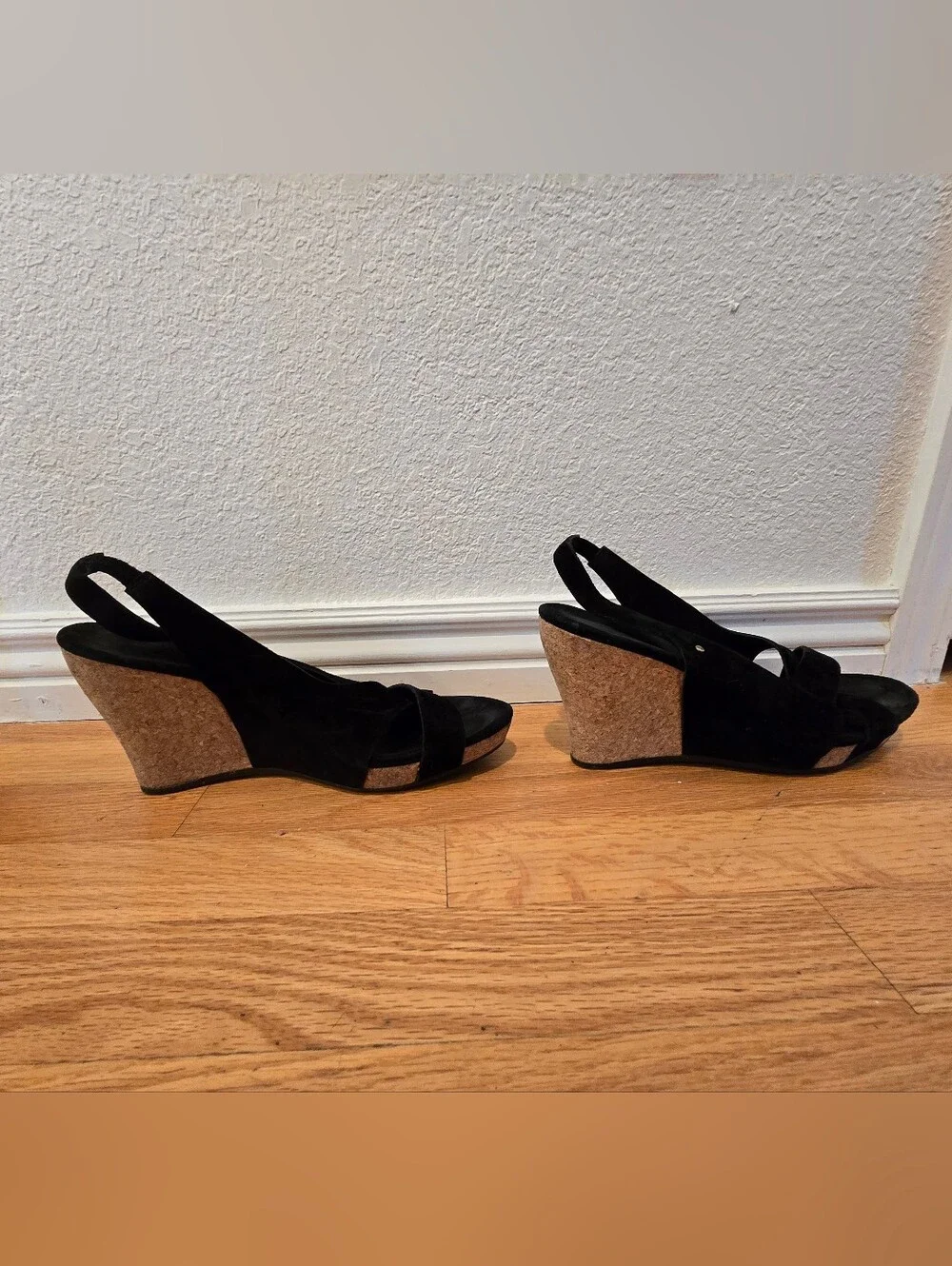 UGG Women's Black Suede Slingback Sandals